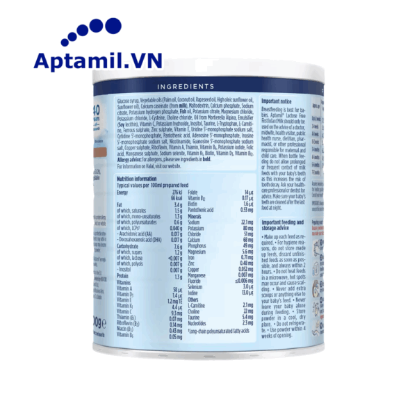 Sữa bột Aptamil® không chứa lactose 400g