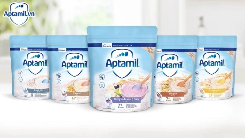 Bột ăn dặm Aptamil ngũ cốc, chuối, hoa quả